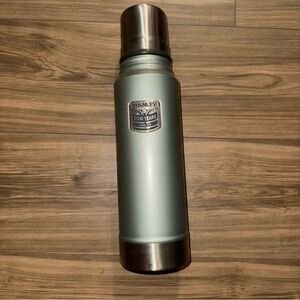 Stanley Classic Silver and Green Thermos
